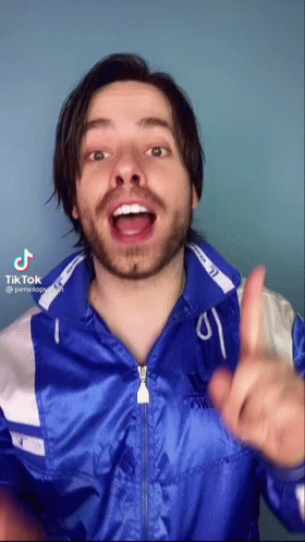 Bearded Man Blue White Jacket Funny Face GIF