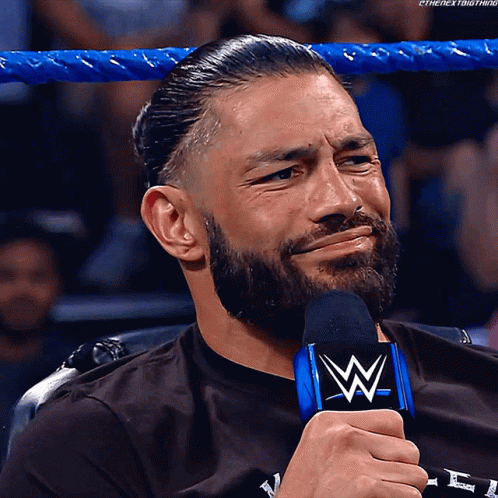 Bearded Man Crying Holding Microphone With W GIF