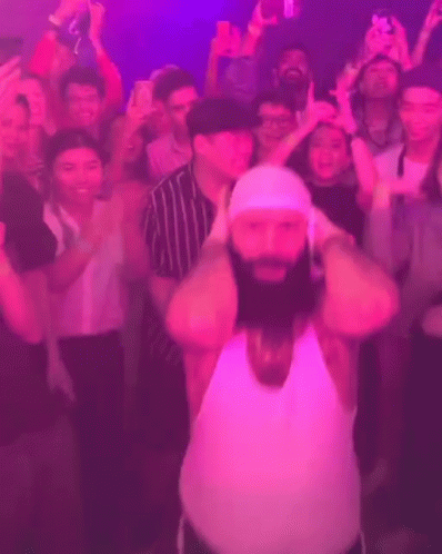 Bearded Man Dancing at Party