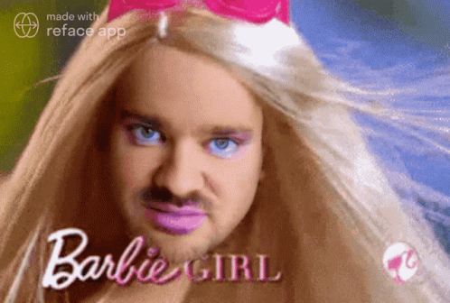 Bearded Man Dressed as Barbie