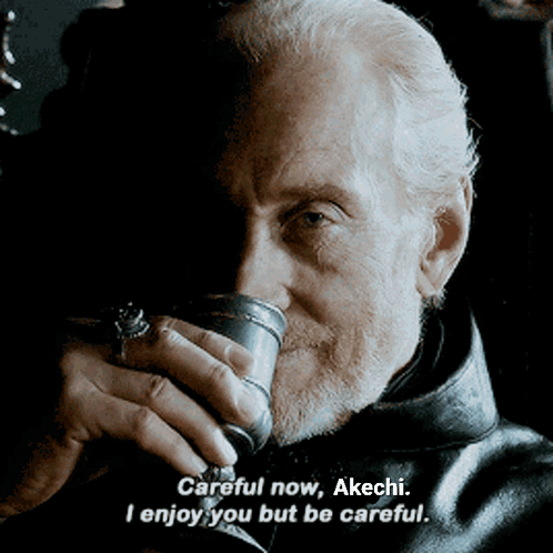 Bearded Man Drinking Silver Cup Careful Now Akechi