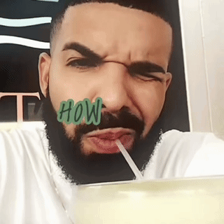 Bearded Man Drinking Through Straw Saying How