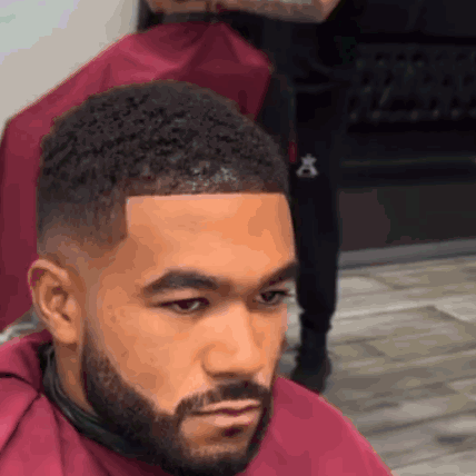 Bearded Man Getting Haircut GIF