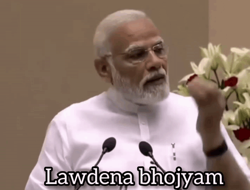 Bearded Man Giving Speech Lawdena Bhojyam GIF