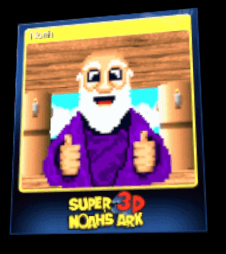Bearded Man Giving Thumbs Up on 3D Noah's Ark Card