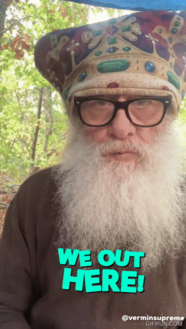 Bearded Man Glasses Hat We Out Here GIF