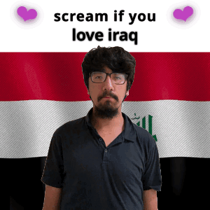Bearded Man Glasses Scream If You Love Iraq Flag