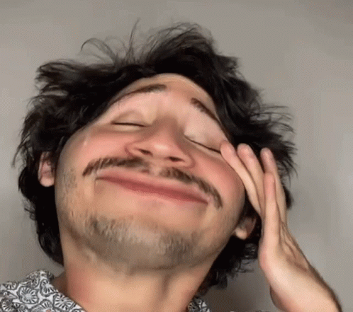 Bearded Man Hand On Face GIF