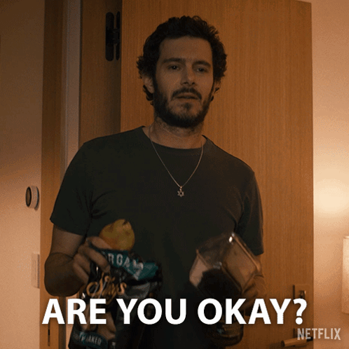 Bearded Man Holding Chips Asking Are You Okay GIF