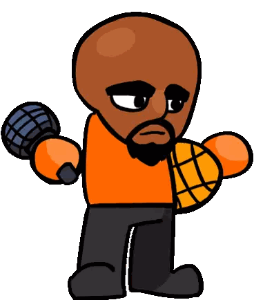 Bearded Man Holding Microphone and Basketball