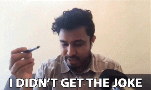 Bearded Man Holding Pen Saying I Didnt Get The Joke GIF