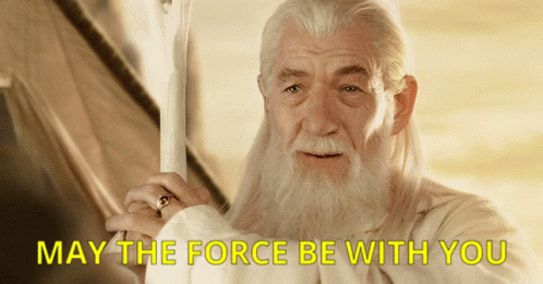 Bearded Man Holding Sword May the Force Be With You