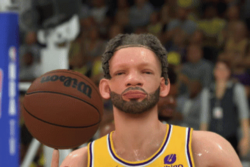 Bearded Man Holding Wilson Basketball