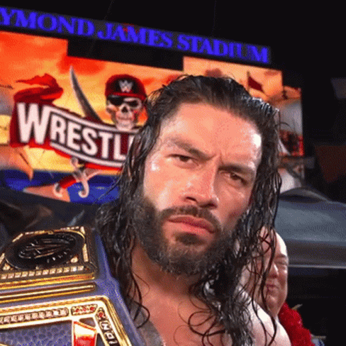 Bearded Man Holding Wrestle Belt Raymond James Stadium
