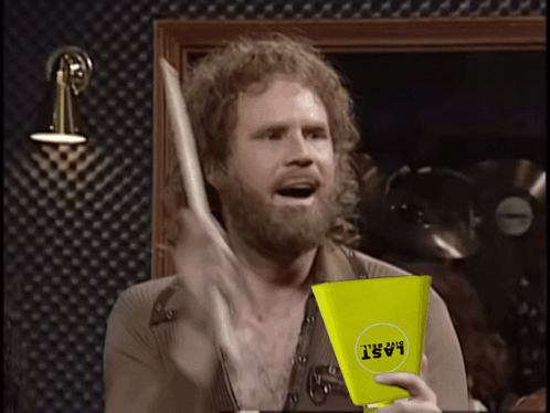 Bearded Man Holding Yellow Bag Saying Last