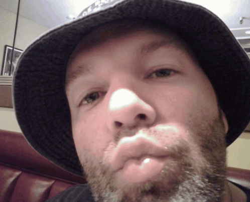 Bearded Man In Abercrombie & Fitch Hat GIF