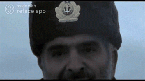 Bearded Man In Black Hat With Anchor GIF