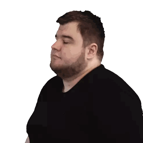 Bearded Man in Black Shirt Looking Down