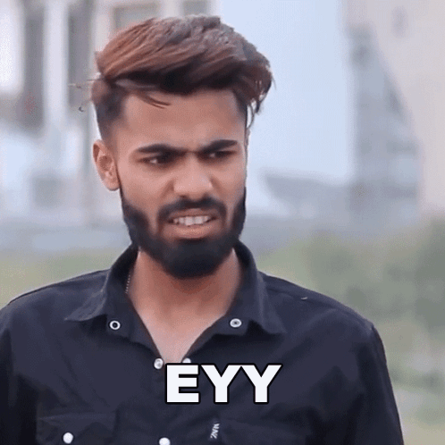 Bearded Man In Black Shirt Saying Eyy GIF