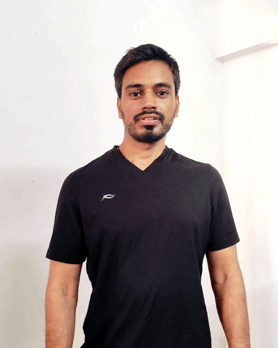 Bearded Man In Black Shirt With Letter P GIF