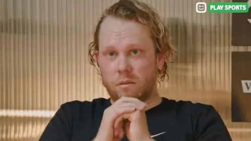 Bearded Man In Black Shirt With Nike Logo GIF