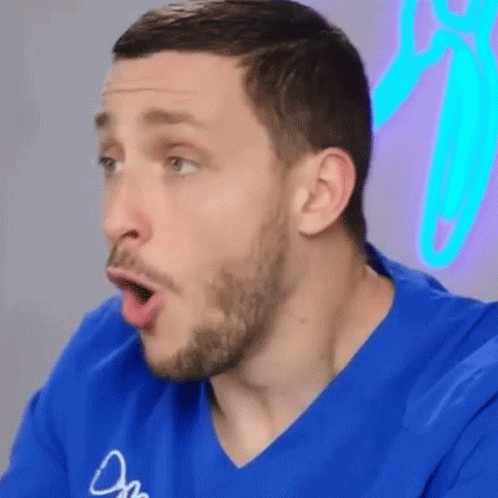 Bearded Man In Blue Shirt Making Funny Face GIF