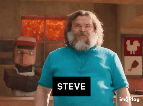 Bearded Man in Blue Shirt Named Steve
