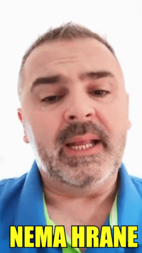 Bearded Man In Blue Shirt Saying Nema Hrane GIF