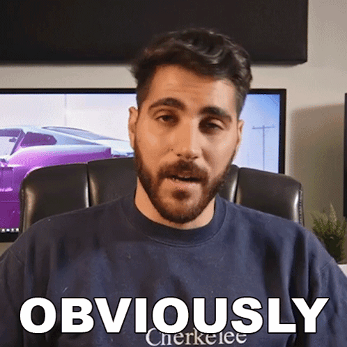 Bearded Man in Blue Shirt Says Obviously
