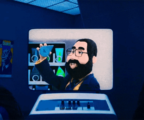Bearded Man in Glasses Holding Clock at Vending Machine