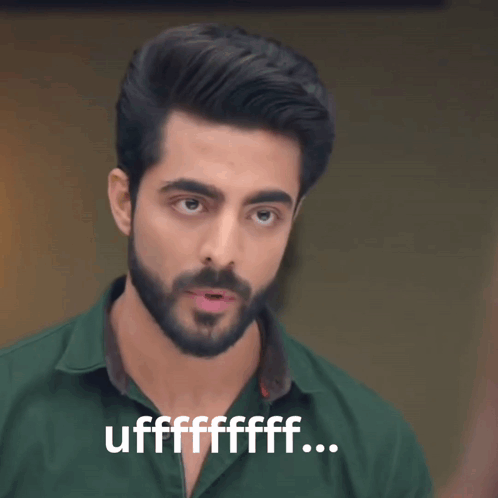 Bearded Man in Green Shirt Says Uffffffff