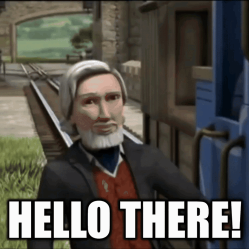 Bearded Man in Hat and Black Shirt Says Hello