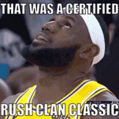Bearded Man in Headband and Rush Clan Classic Jersey