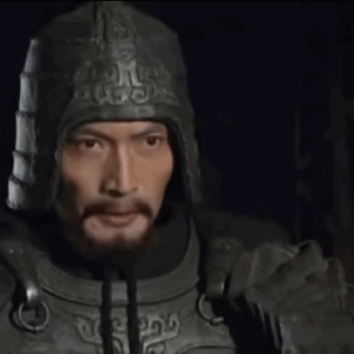 Bearded Man in Helmet and Armor Says Yes Sir