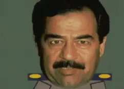 Bearded Man in Military Uniform Funny Face