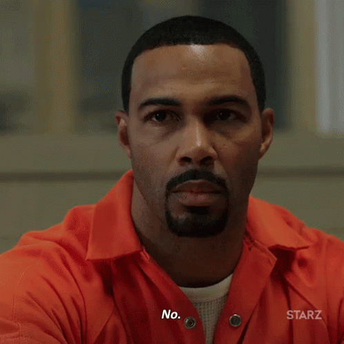 Bearded Man In Orange Prison Uniform Saying No GIF