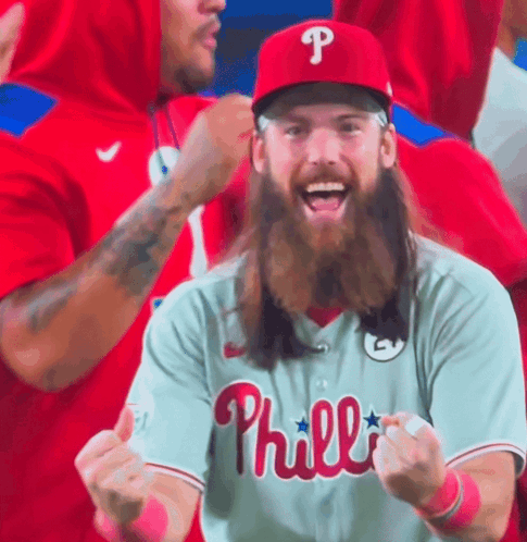 Bearded Man In Phillies Jersey GIF