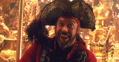 Bearded Man in Pirate Costume and Hat