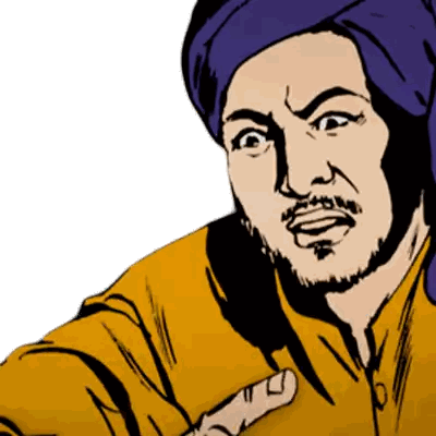 Bearded Man in Purple Turban