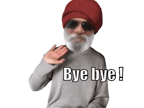 Bearded Man In Red Hat Saying Bye Bye