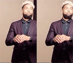 Bearded Man in Striped Suit Jacket