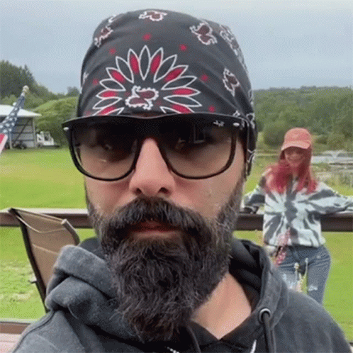 Bearded Man in Sunglasses and Bandana