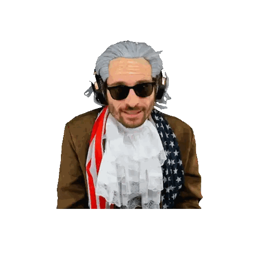 Bearded Man in Sunglasses, Wig, and Scarf