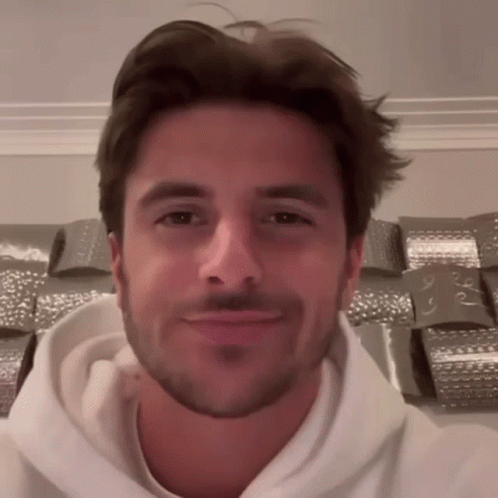 Bearded Man in White Hoodie Smiling