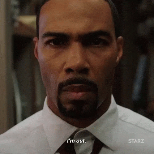 Bearded Man In White Shirt And Tie Says Im Out GIF