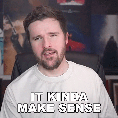 Bearded Man in White Shirt Saying It Kinda Make Sense