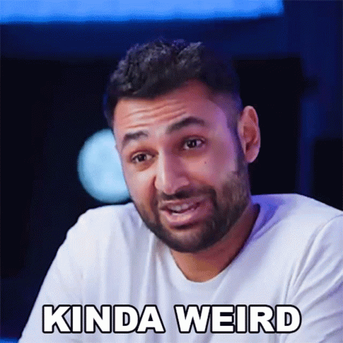 Bearded Man In White Shirt Says Kinda Weird GIF