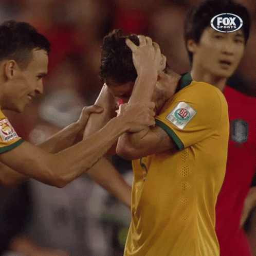 Bearded Man In Yellow Australia Shirt GIF