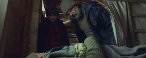 Bearded Man Laying In Bed With Blanket On Head GIF