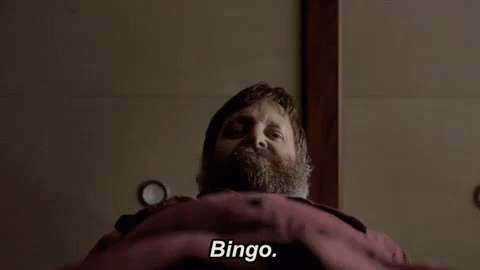Bearded Man Laying on Bed Says Bingo